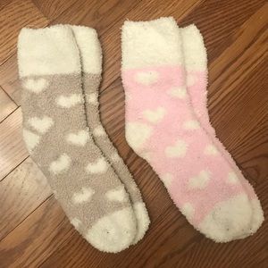 Pair of soft, fuzzy women’s socks, medium sized